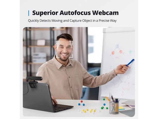 DEPSTECH 4K Webcam, DW40 Webcam with Microphone Autofocus HD Web Camera with Sony Sensor, Privacy Cover & Tripod, Plug and Play USB 8MP Camera...