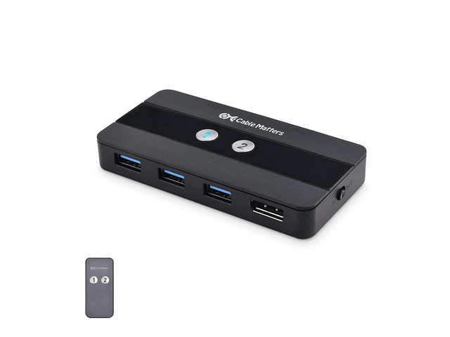 Cable Matters USB 3.0 KVM Switch DisplayPort 1.4 for 2 Computers with 8K@60Hz / 4K@120Hz Display Port Video & 3X 5Gbps USB Ports, FreeSync, G-SYNC...