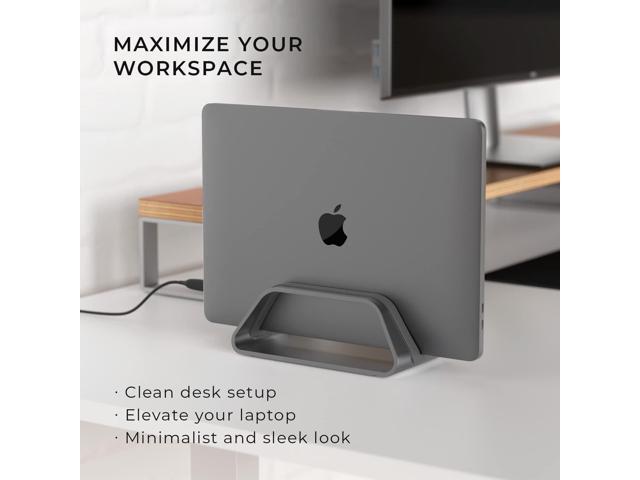 HumanCentric Vertical Laptop Stand Compatible with MacBook Pro and MacBook Air, Holder for Personal Computer Desk Stand, Aluminium, Exchangeable...