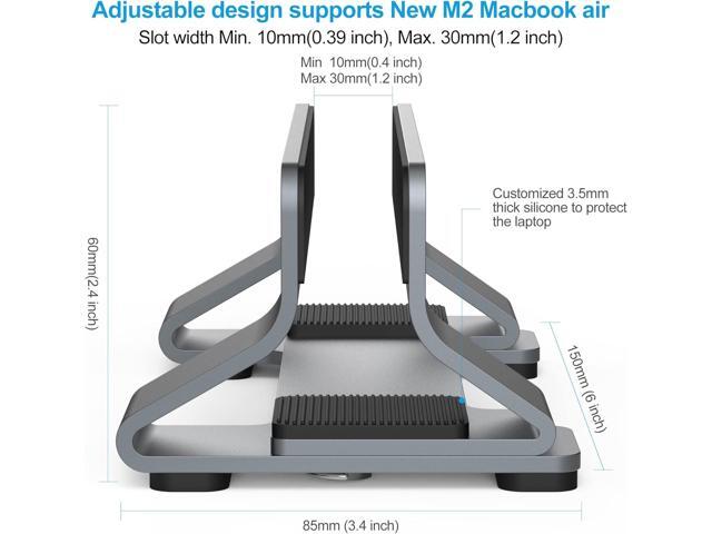 Psitek Aluminum Vertical Laptop Stand Dock Holder, Space-Saving Upright Storage for All MacBook and Laptops, Adjustable Slot Width (10-30mm/0.4-1.2...