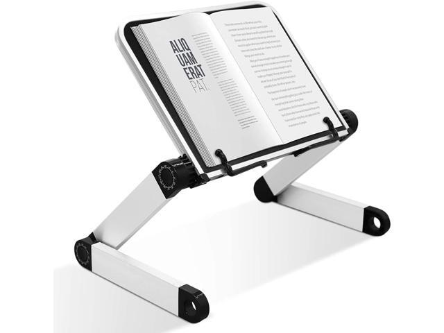 Book Stand Laptop Stand Adjustable Book Holder Tray with Page Paper Clips Ergonomic Multi Heights Angles Adjustable Cooking Bookstands for Textbook.
