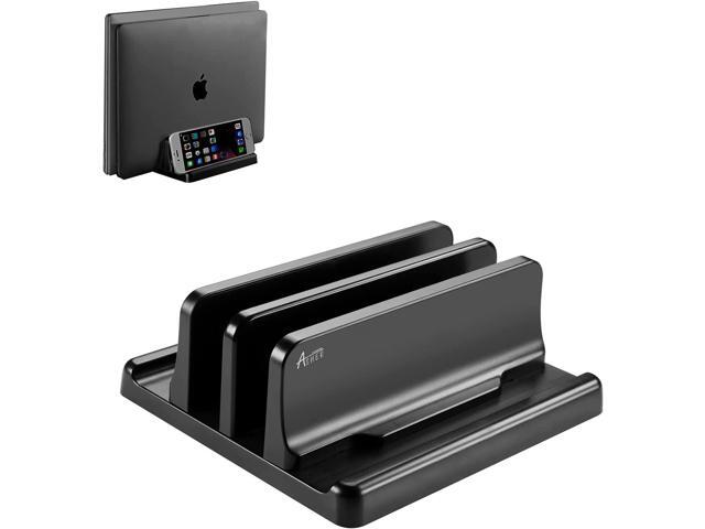 Vertical Laptop Holder, Asher Fashion Vertical Laptop Stand with Adjustable Dock Size, MacBook Stand Made of Premium ABS Plastic, 4 in 1 Design...