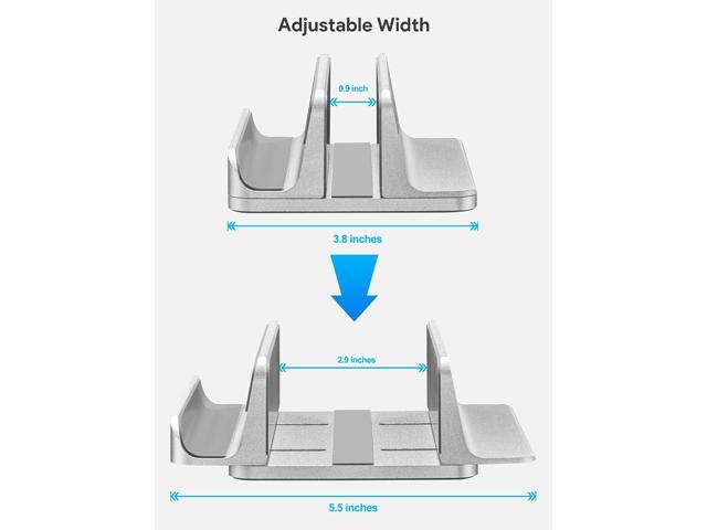 JARLINK 2-in-1 Design Vertical Laptop Stand Holder, Aluminum Laptop Stand for Desk with Adjustable Dock, Space-Saving Organizer for All MacBook,...