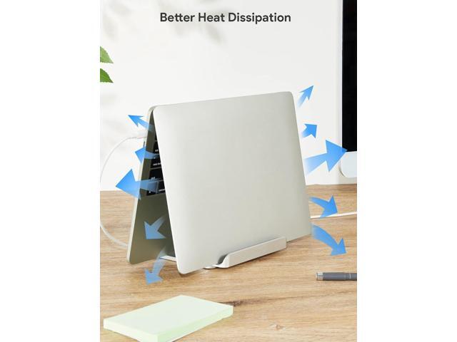 JARLINK 2-in-1 Design Vertical Laptop Stand Holder, Aluminum Laptop Stand for Desk with Adjustable Dock, Space-Saving Organizer for All MacBook,...