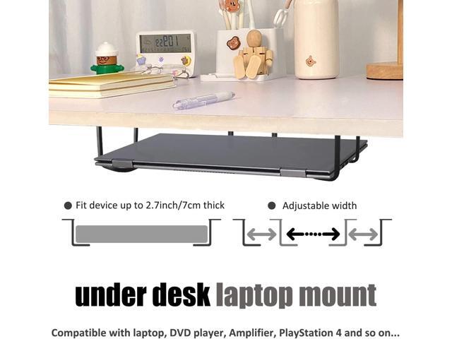 Under Desk Laptop Mount, Laptop Under Desk Mount 2.7 inches Tall Effective Space, Aluminum Under Desk Laptop Holder Rack for Laptop MacBook Dell...