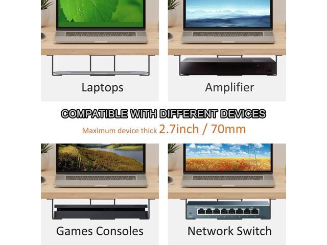 Under Desk Laptop Mount, Laptop Under Desk Mount 2.7 inches Tall Effective Space, Aluminum Under Desk Laptop Holder Rack for Laptop MacBook Dell...