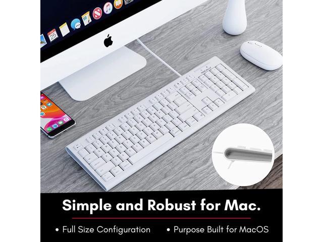 Macally Full-Size USB Wired Keyboard for Mac Mini/Pro, iMac Desktop Computer, MacBook Pro/Air Desktop w/ 16 Compatible Apple Keyboard with Numeric...