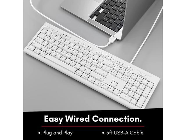 Macally Full-Size USB Wired Keyboard for Mac Mini/Pro, iMac Desktop Computer, MacBook Pro/Air Desktop w/ 16 Compatible Apple Keyboard with Numeric...