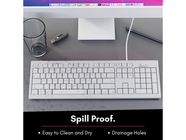 Macally Full-Size USB Wired Keyboard for Mac Mini/Pro, iMac Desktop Computer, MacBook Pro/Air Desktop w/ 16 Compatible Apple Keyboard with Numeric...