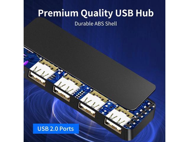 USB Hub, 4-Port Ultra Slim USB 2.0 Splitter Extender Expander for iMac Pro/MacBook Air/Mac Mini/Pro/Surface Pro/Notebook PC/Laptop/USB Flash...