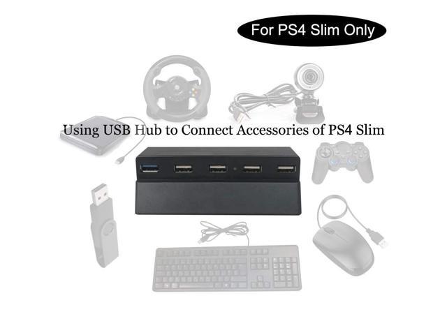 Bealuffe USB Hub for PS4 Slim, USB Extender Expander Extra USB Ports USB Splitter for Sony Playstation PS4 Slim (Only Fit PS4 Slim, NOT Fit PS4)