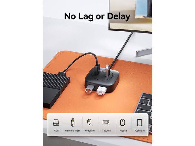 USB Hub, USB 3.0 Hub with 4 USB A Port 5Gbps, 1.8ft Extension Cable, Micro Charging Port, USB Splitter USB Expander for Laptop, HDD, Flash Drive,...