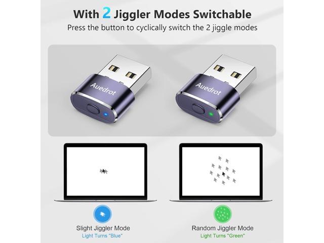 Auedrot USB Mouse Mover with Switch Button, Automatic Mouse Jiggler with 2 Modes, Keep Computer/Laptop Awake - Purple