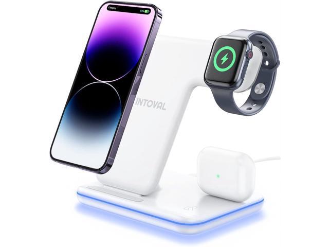 Intoval Charging Station for Apple iPhone/iWatch/Airpods, 3 in 1 Wireless Charger for iPhone15/14/13(Pro, Pro Max) 12/11/XS/XR,...