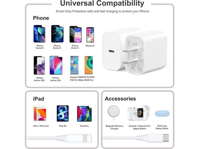 LCGENS USB C Wall Charger, 2-Pack 20W Fast Charger Block, Type C PD Power Delivery Charging Block Plug for iPhone 11/12/13/14/15/16/Pro Max,...