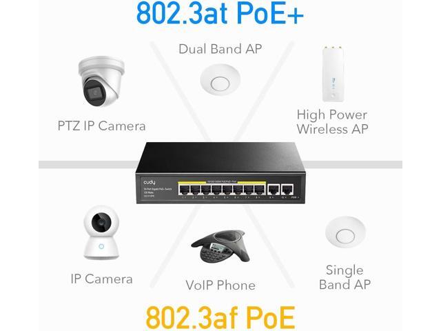 Cudy 8 Port Gigabit PoE Switch, 120 Watts PoE Budget, 8 10/100/1000Mbps PoE+ Ports, 2 Gigabit Uplink Ports, 802.3at, 802.3af, 1/2 (+), 3/6 (-),...