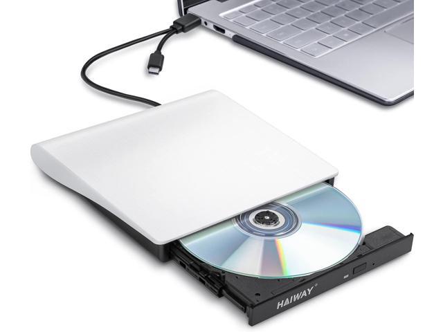 External DVD Drive, Haiway USB 3.0 Type-C CD Burner Portable CD DVD +/-RW Optical Drive Slim CD DVD ROM Rewriter CD/DVD Player Writer Reader for.
