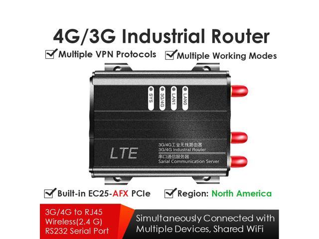 EXVIST 4G LTE Cellular Router with SIM Card Slot, Industrial 4G LTE Router with EC25-AFX, RS232, VPN, External Antennas for Smart Home, Video...