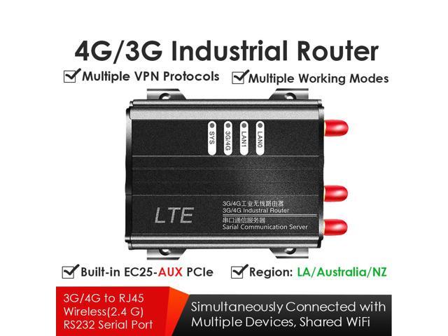 EXVIST 4G LTE WiFi Router with SIM Card Slot, Industrial 4G LTE Router with EC25-AUX, RS232, VPN, External Antennas for Smart Home, Video...