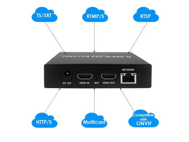EXVIST H.265 1080P HDMI Video Encoder/Decoder, USB2.0 for 1080P Webcam, RTSP Video Decoder, Compatible with ONVIF/HK, Live Stream Network Decoder...