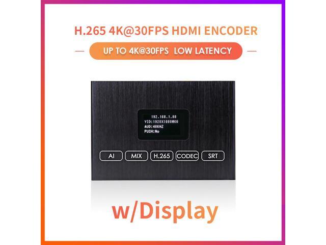 EXVIST H.265 4K HDMI Video Encoder w/Screen, HDMI to RTMP Encoder, Dual USB2.0 for Recording, HDMI Loopout, Compatible with ONVIF/HK, Live Stream...