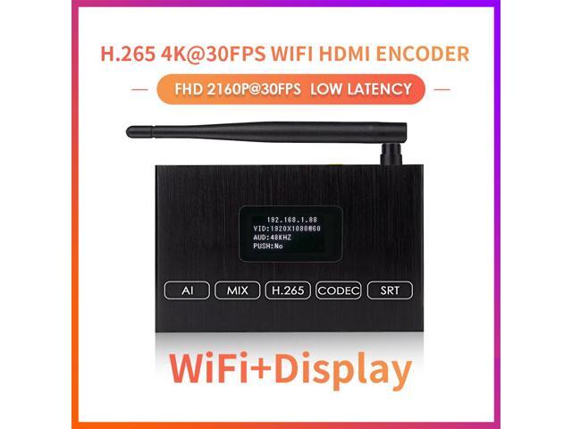 EXVIST H.265 4K WiFi HDMI Video Encoder w/Screen, Dual USB2.0 for Recording, HDMI Loopout, Compatible with ONVIF/HK, HDMI Live Streaming Encoder...