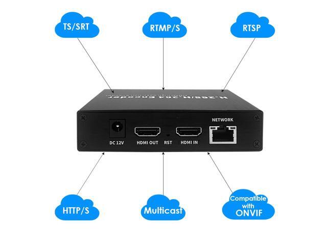 EXVIST H.265 1080P HDMI Video Encoder w/HDMI Loopout, HDMI to RTMP Encoder w/SD Card Slot Max.128G, DDNS HTTP RTMP RTSP TS UDP for IPTV Live...