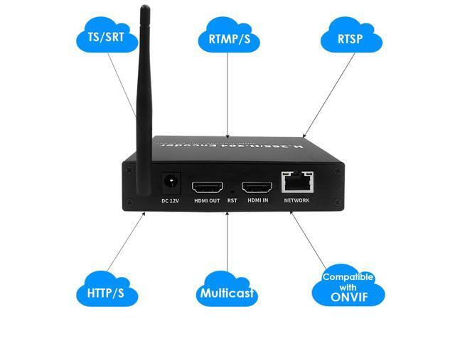 EXVIST H.265 1080P WiFi HDMI Video Encoder w/HDMI Loopout, HDMI Encoder for Live Streaming to YouTube, Facebook, with SD Card Slot Max.128G DDNS...