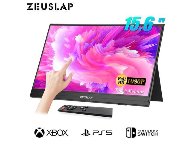 ZEUSLAP AT156 15.6 Inch Portable Touchscreen Gaming Monitor, 60HZ 1080P IPS Screen with USB-C + HDMI-Compatible Port for Laptop, Mini PC.