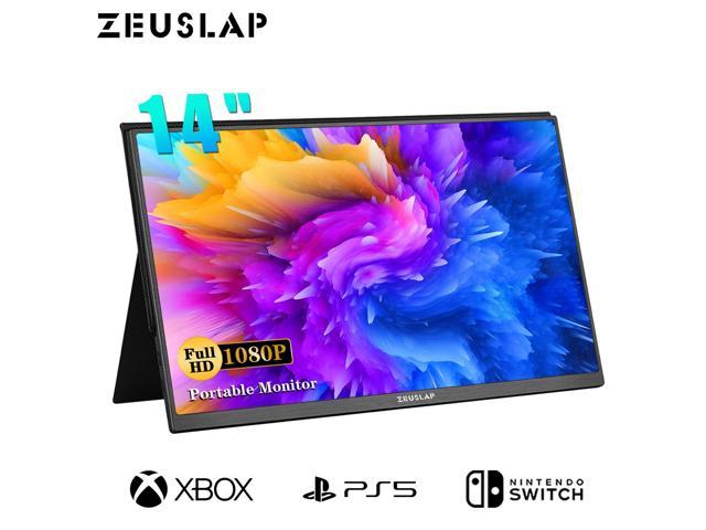 ZEUSLAP Z14P 14 Inch Ultrathin FHD Portable Gaming Monitor, Full HD IPS Screen with Usb-C + HDMI-Compatible Ports for Nintendo Switch PS4 PS5 XBOX.