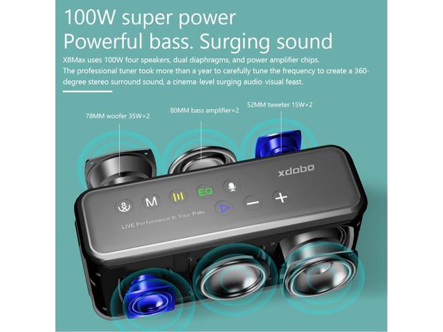 Binygo X8 Max 100w Wireless Bluetooth Speaker Super High Power Deep Bass 360° surround Home Outdoor Portable Wireless Speakers