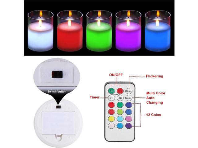 Goldprice LED Candle Lights 3 Pack Flameless Candles Flickering Battery Operated Candles LED Candles Lamp with Remote Control & Timer