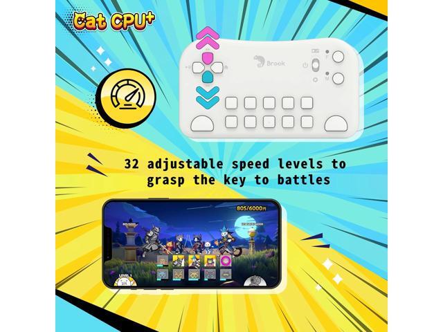 Brook Gaming Cat CPU Plus: Bluetooth Gaming Controller for The Battle Cats Ergonomic Design, AI Auto Deploy, Multi Platforms Compatible with iOS,...