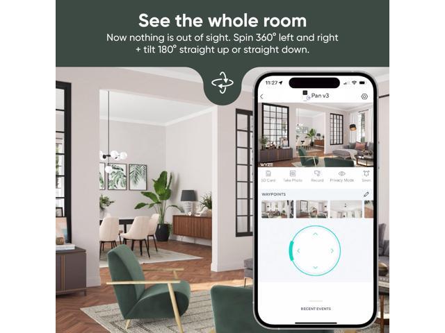 Outdoor Security Camera Wyze Cam Pan v3 - 1080p WiFi Pan Tilt Zoom Smart Camera with Color Night Vision - White - image 4