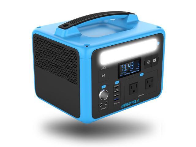 AISPEX Power Play 600, Portable Power Station, 640Wh Backup LiFePO4 Battery, Pure Sine Wave Inverter, 110V/600W AC Outlet, Solar Generator (Solar...