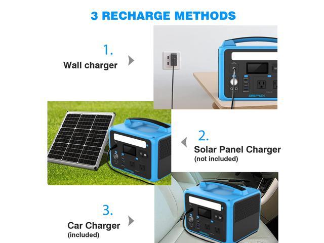 AISPEX Power Play 600, Portable Power Station, 640Wh Backup LiFePO4 Battery, Pure Sine Wave Inverter, 110V/600W AC Outlet, Solar Generator (Solar...