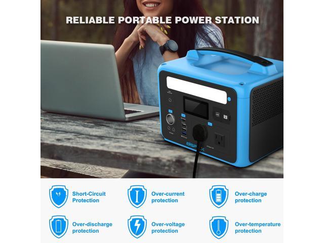 AISPEX Power Play 600, Portable Power Station, 640Wh Backup LiFePO4 Battery, Pure Sine Wave Inverter, 110V/600W AC Outlet, Solar Generator (Solar...