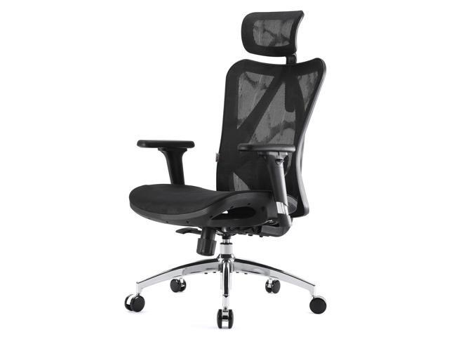SIHOO High-Back Ergonomic Office Chair, Mesh Desk Chair with Adjustable 3D Armrest, Lumbar Support and Headrest, for Home & Office, Black