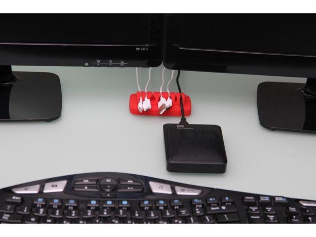 Heaviest Cable Organizer on the Market! Compact and Weighted Desktop Cord Holder and Cable Organizer, Eco-Friendly Silicone, No Bad Smell, Bundled...