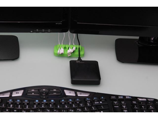 Heaviest Cable Organizer on the Market! Compact and Weighted Desktop Cord Holder and Cable Organizer, Eco-Friendly Silicone, No Bad Smell, Bundled...
