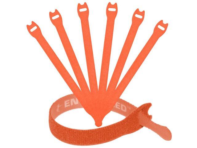 Reusable Cable Ties 1/2' x 8' for Cable Management and Organizing Cords - 30 Pack Bundled with 2 Bonus Cinch Straps (Orange)