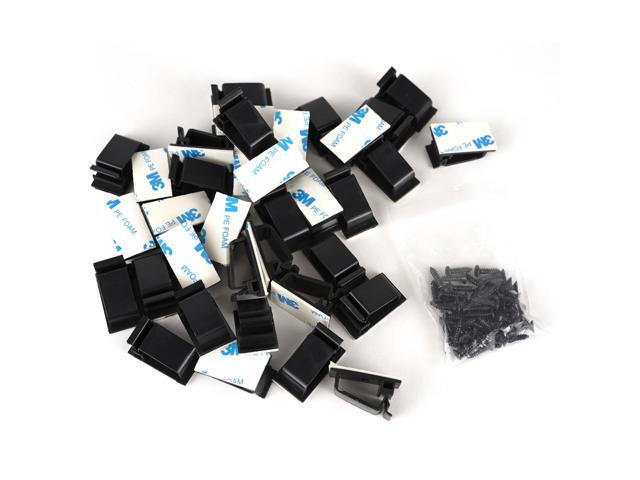 Cable Clips Black with 3M Adhesive, Multipurpose Small Wire Clamps for Cable Management and Cable Runs - 50 Pack Black Bundled with 10 Reusable...