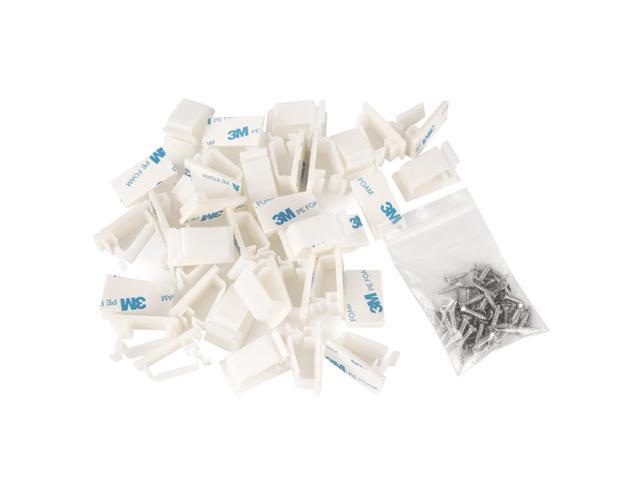 Cable Clips White with 3M Adhesive, Multipurpose Small Wire Clamps for Cable Management and Cable Runs - 50 Pack Black Bundled with 10 Reusable...
