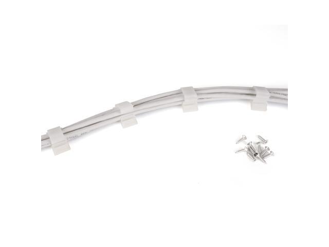 Cable Clips White with 3M Adhesive, Multipurpose Small Wire Clamps for Cable Management and Cable Runs - 50 Pack Black Bundled with 10 Reusable...