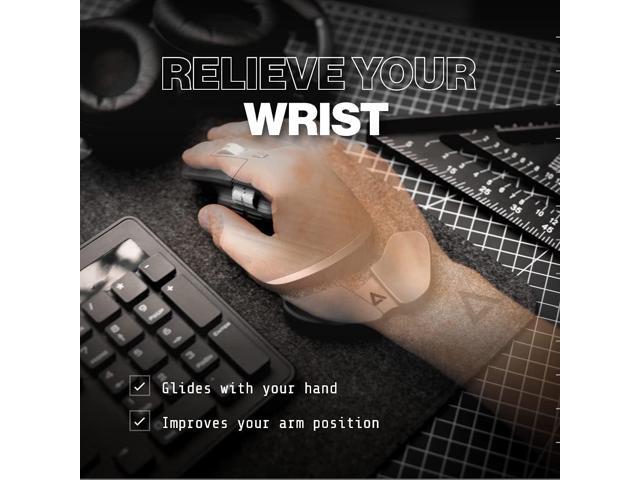 DELTAHUB Carpio 2.0 - Right-Handed Truly Ergonomic Wrist Rest for Mouse, Carpal Tunnel Support, Pain Relief, Anti-Fatigue, Easy Glide, Sleek,...