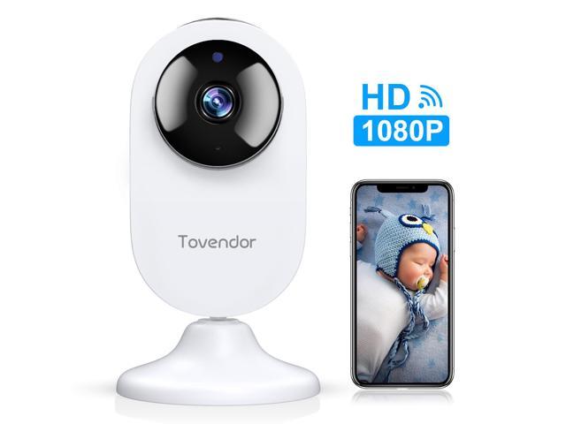 Tovendor Mini Smart Home Camera, 1080P 2.4G WiFi Security Camera Wide Angle Nanny Baby Pet Monitor with Two Way Audio, Cloud Storage, Night Vision.