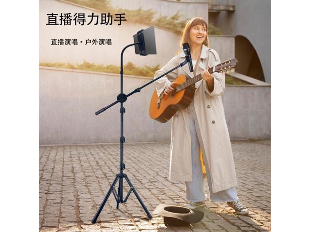 Mic Stand,6 In 1 Microphone Stand Floor Boom Mic Stand Support Boom Gooseneck Mic Clips Tablet Phone Holder Free Switching With Mic Stand Bag