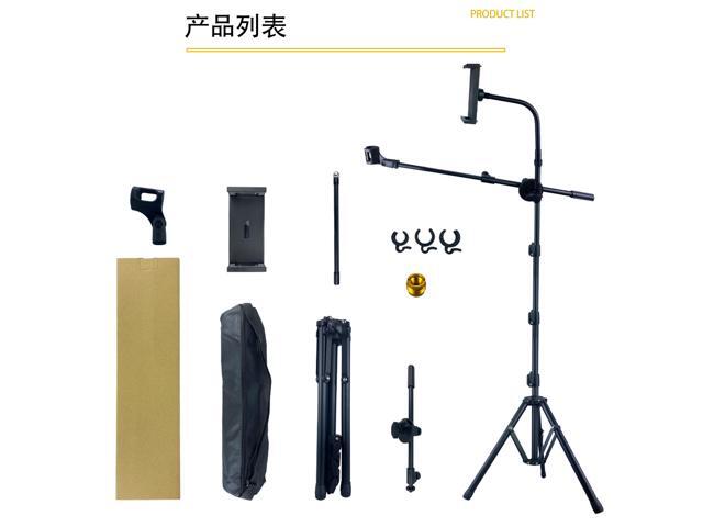 Mic Stand,6 In 1 Microphone Stand Floor Boom Mic Stand Support Boom Gooseneck Mic Clips Tablet Phone Holder Free Switching With Mic Stand Bag