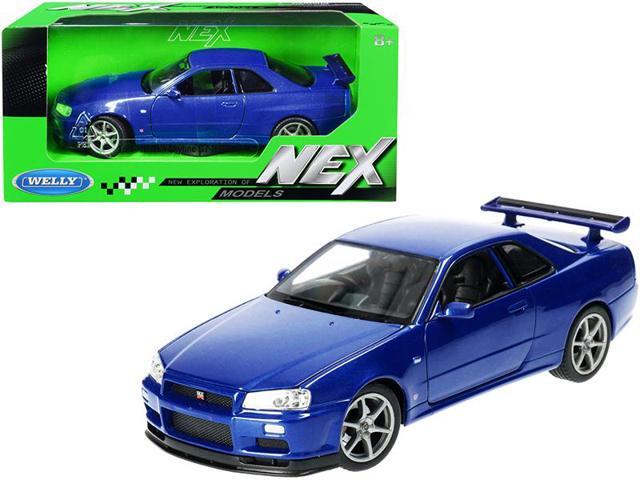 Nissan Skyline GT-R (R34) RHD (Right Hand Drive) Blue Metallic 'NEX Models' 1/24 Diecast Model Car by Welly