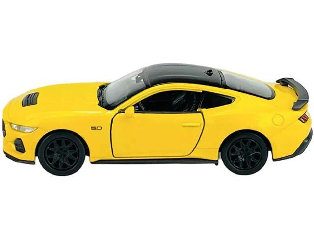 2024 Ford Mustang GT 5.0 Yellow with Black Top 'NEX Models' Series 1/25 Diecast Model Car by Welly